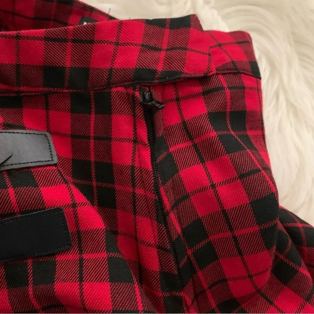 Hot Topic Red Plaid pleated unlined mini short length Skirt XL Gothic Girl